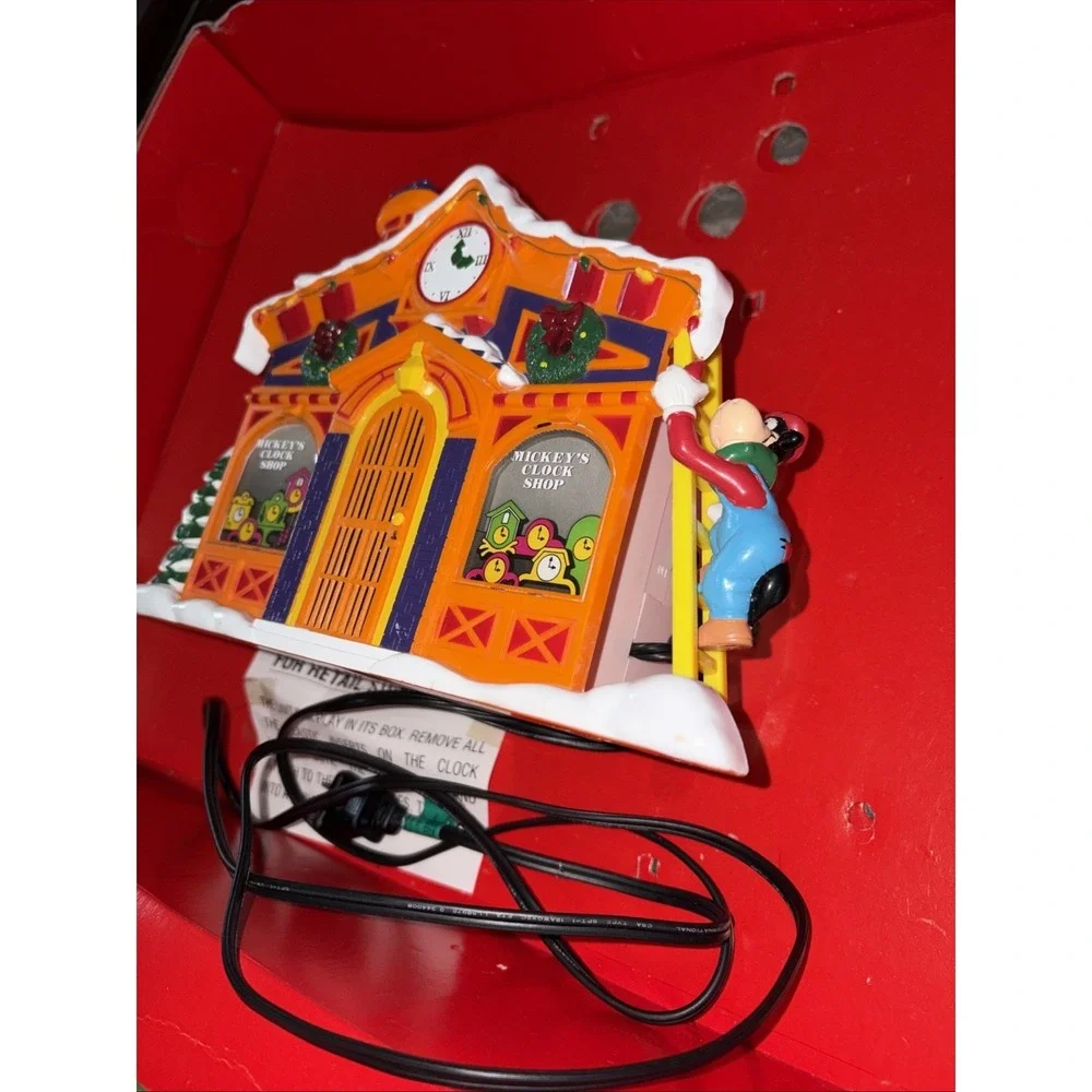 Disney‎ Vtg Mr. Christmas Mickey's Clock Shop Main Shop And Box- For Parts + Box